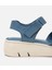01SAH306860A620 KADIN Deri Mavi Ayarlanabilir Comfort Sandalet 16