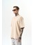 Erkek Goodly Nakışlı Oversize T-Shirt Bej 3