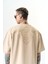 Erkek Goodly Nakışlı Oversize T-Shirt Bej 4