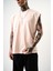 Erkek Basic Sıfır Kol Oversize T-Shirt Pembe 4