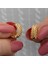 Gümüş Gold Petek Desenli Halka Kadın Küpe (BC-21E735) 2