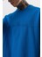 Erkek Focus Nakış Detaylı Oversize T-Shirt Saks 5
