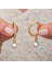 Gümüş Zirkon Taşlı Gold Halka Inci Küpe (BC-D45E72) 1