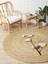 Boho 921 Pamuk Tema Etnik Örgü Yuvarlak Natural Renk Çift Taraflı Halı 1
