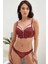 Balenli Destekli Dolgulu Yaka Detaylı Fermuarlı Dantelli Büstiyer Sütyen ve Slip Takım 2