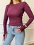 Bordo Bisiklet Yaka Parmak Geçirmeli Bluz 1