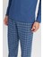 %100 Pamuk Standart Fit Hakim Yaka Desenli Cepli Pijama Takımı 4