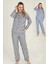 4007 Kadın Uzun Kol Çizgili Gaffuriye Pijama Takımı 3