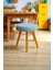 Orına Yuvarlak Peluş Modern Teddy Puf Bench – Retro Ahşap Ayaklı Tabure 3