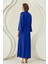 Saks Mavi Uzun Saten Sabahlık 2