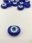 10 Adet Koyu Mavi Yassı Plastik Nazar Boncuğu 3 cm x 2 cm 1