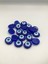 10 Adet Koyu Mavi Yassı Plastik Nazar Boncuğu 3 cm x 2 cm 3