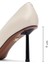 Kadın Krem Ince Topuklu Deri Stiletto 25AFD100918 2