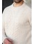 Ekru Örgü Desenli Triko Erkek Kazak E7425 3