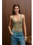 CHILES Kadın Slim Halter Yaka Kolsuz Çıtçıtlı Haki Atlet 1