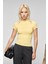 HOPEWELL Kadın Yuvarlak Yaka Örme Slim Fit Sarı T-Shirt 1