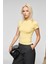 HOPEWELL Kadın Yuvarlak Yaka Örme Slim Fit Sarı T-Shirt 3