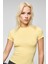 HOPEWELL Kadın Yuvarlak Yaka Örme Slim Fit Sarı T-Shirt 5