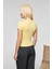 HOPEWELL Kadın Yuvarlak Yaka Örme Slim Fit Sarı T-Shirt 6