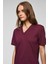 ALINE Kadın %100 organik Pamuk Derin V Yakalı Comfort Fit Bordo T-Shirt 5