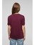 ALINE Kadın %100 organik Pamuk Derin V Yakalı Comfort Fit Bordo T-Shirt 6
