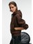 SELENE Kadın Kapüşonlu Kangru Cepli Regular Fit Kahverengi Sweatshirt 5