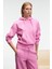 SELENE Kadın Kapüşonlu Kangru Cepli Regular Fit Pembe Sweatshirt 3