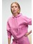 SELENE Kadın Kapüşonlu Kangru Cepli Regular Fit Pembe Sweatshirt 4