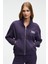 TORINA Kadın Nakış Detaylı Fermuarlı Çift Cepli Relax Mor Ceket 1
