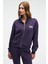 TORINA Kadın Nakış Detaylı Fermuarlı Çift Cepli Relax Mor Ceket 2