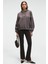 JASSES Kadın Oversize Nakışlı Kapüşonlu Antrasit Sweatshirt 5