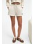 MOREVA Kadın Nakışlı Rahat Ekru Şort 2