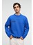 IRVING Erkek Yuvarlak Yaka Göğsü Ve Önü Regular Fit Mavi Sweatshirt 1