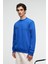 IRVING Erkek Yuvarlak Yaka Göğsü Ve Önü Regular Fit Mavi Sweatshirt 4