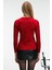 QUERIDA Kadın Yuvarlak Yaka Saç Örgülü Regular Fit Triko Kırmızı Kazak 6