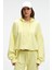 OLVERA Kadın Kapüşonlu Etek Ucu Balon Oversize Sarı Sweatshirt 1