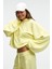 OLVERA Kadın Kapüşonlu Etek Ucu Balon Oversize Sarı Sweatshirt 2