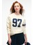 MIRELLAN Kadın Baskılı Yuvarlak Yaka Regular Fit Ekru Sweatshirt 4