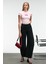 NOVELLE Kadın Bisiklet Yaka Kısa Kollu Önü Baskılı Crop Pembe T-Shirt 4
