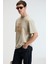 SWEET Erkek %100 Pamuk Oversize Fit Baskılı Kısa Kollu Yuvarlak Yakalı Taş Rengi T-Shirt 4