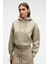 SELENE Kadın Kapüşonlu Kangru Cepli Regular Fit Taş Rengi Sweatshirt 4