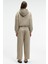 SELENE Kadın Kapüşonlu Kangru Cepli Regular Fit Taş Rengi Sweatshirt 6