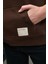 CLARIE Kadın Organik Pamuklu Oversize Kanguru Cepli Kapüşonlu Kahverengi Sweatshirt 5