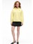ODESSA Kadın Polo Yaka Oversize Göğüs Nakış Detaylı Patlı Sarı Sweatshirt 2