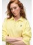 ODESSA Kadın Polo Yaka Oversize Göğüs Nakış Detaylı Patlı Sarı Sweatshirt 4