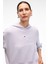 ISADORA Kadın Kapüşonlu Nakış Detaylı Regular Fit Crop Lila Sweatshirt 3