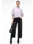 ISADORA Kadın Kapüşonlu Nakış Detaylı Regular Fit Crop Lila Sweatshirt 5