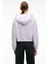 ISADORA Kadın Kapüşonlu Nakış Detaylı Regular Fit Crop Lila Sweatshirt 6