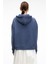 ELYRA Kadın Oversize Dikiş Detaylı Kapüşonlu Lacivert Sweatshirt 6