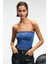 LUNESSA Kadın Vücutta Sabit Duran Silikon Lastikli Straplez Lacivert Bluz 1